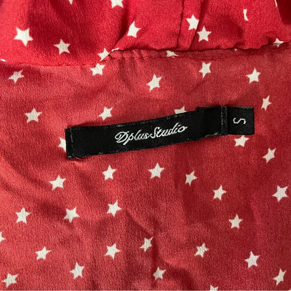 Dplus Studio Wrap Dress, Red Stars, Size Small. - Picture 3 of 3